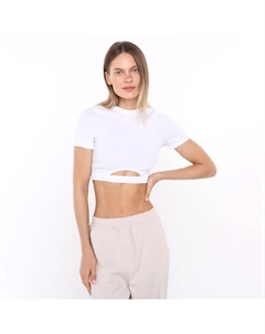 Футболка женская укороченная, цвет белый, размер 46 (L) Little secret