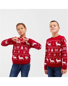 Свитер вязаный новогодний детский New Year, размер 30 (98-104 см) Kaftan