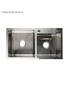 Мойка кухонная GERHANS K37843-S, врезная, двойная, 780х430х220 мм, с сифоном, S = 3.0 и 0.8 мм, глянцевая Gerhans