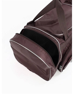 Сумка дорожная на молнии, 4 наружных кармана, длинный ремень, коричневая Lucky mark