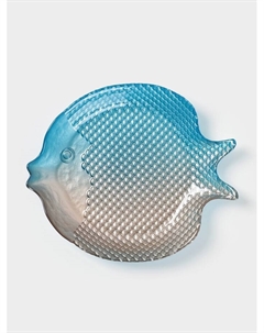 Блюдо сервировочное «РЕТРО БРИЗ», 24 см, стекло, голубое, серое Akcam