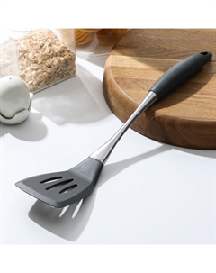 Лопатка с прорезями «Дождь», 35,5×7,7 см, цвет серый Доляна