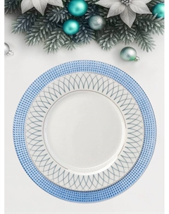 Тарелка подстановочная WY, d=33 см, стекло, голубая Wilson&young