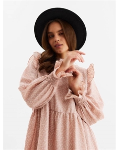 Платье мини женское с рюшами, размер 42, розовое Mist