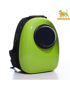 Рюкзак для переноски кошек и собак, с окном, 32 х 25 х 42 см, зелёный Пижон