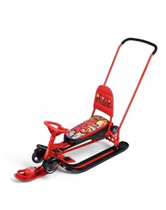 Снегокат «Тимка спорт 6» с граффити, с родительской ручкой, со спинкой, красный, ТС6/GR Ника