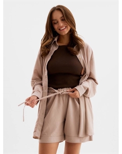Костюм женский (сорочка, шорты) цвет бежевый, р-р 46 Minaku