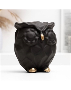 Копилка для денег «Сова оригами», гипс, чёрная, 12×10×14 см Хорошие сувениры