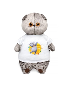 Мягкая игрушка «Кот Басик» в футболке с принтом, 60 см Басик и ко