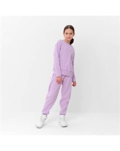 Костюм для девочки (свитшот, брюки), лиловый, рост 152 см Minaku