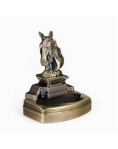 Зажигалка настольная с пепельницей, газовая «Голова коня» Сима-ленд