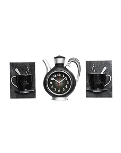 Часы настенные интерьерные для кухни "Сангино", бесшумные, 26.5 х 24 см, черное серебро, АА Рубин