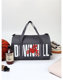 Сумка спортивная на молнии, с подкладкой, длинный ремень, маленький размер, с принтом, серая/белая Textura