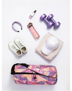 Сумка спортивная на молнии, боковой карман-сетка, регулируемый ремень, средний размер, фиолетовая Textura