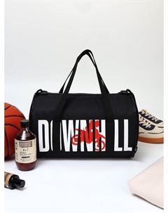 Сумка спортивная на молнии, с подкладкой, длинный ремень, маленький размер, с принтом, чёрная Textura