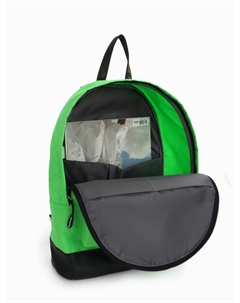 Рюкзак школьный на молнии, с карманом, однотонный, размер 39×12×29 см, зелёный Erichkrause