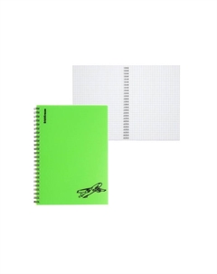 Тетрадь на спирали, 80 листов в клетку, Motion, пластиковая обложка, блок офсет 100% белизна, зелёная Erichkrause
