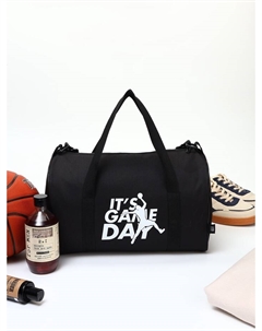 Сумка спортивная на молнии, с подкладкой, с длинным ремнём, маленький размер, чёрная Textura