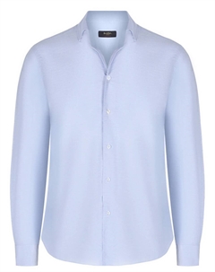 Рубашка Slim Fit из хлопка и льна Barba napoli