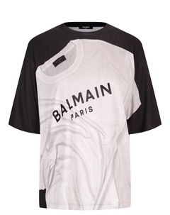Футболка с принтом Balmain