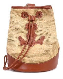 Сумка из рафии и кожи Léah