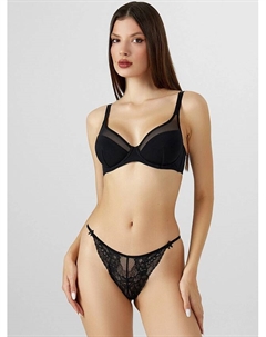 Кружевные слип-бикини с завязками в черном цвете Mark formelle