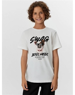 Футболка для мальчиков белая с принтом Mark formelle