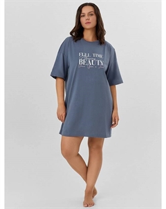 Туника домашняя женская серая с надписью "full time beauty" Mark formelle