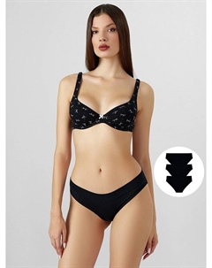 Трусы женские в наборе черные, 3 шт Mark formelle