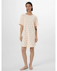 Сорочка ночная женская бежевая с цветочным принтом Mark formelle