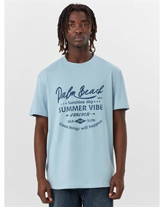 Футболка мужская голубая с печатью Mark formelle