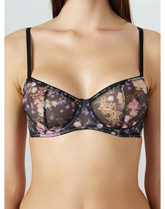Бюстгальтер женский черный с цветочным принтом Mark formelle