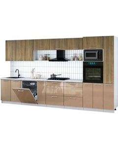 Кухонный гарнитур Интерлиния Мила Gloss 3.8-ПМ1