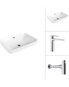 Умывальник со смесителем Lauter 21441B + Reef 21CK678C с сифоном 21635CH