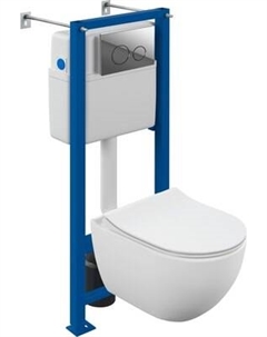 Унитаз подвесной с инсталляцией Cersanit Brasko Smart CO DPL EO Slim + Vector / 68302