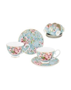 Набор для чая/кофе Elan Gallery Яблоневый цвет на голубом / 420441 Elan gallery