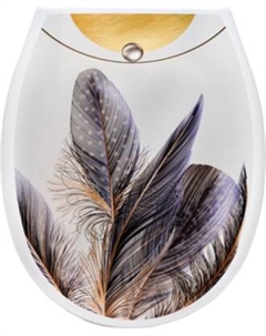 Сиденье для унитаза Еврокомфорт Океан Lux Перья с детской накладкой 003745
