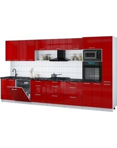 Кухонный гарнитур Интерлиния Мила Gloss 3.9-ПМ1