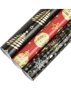 Набор бумаги для оформления подарков Золотая сказка Новогодняя / 592190