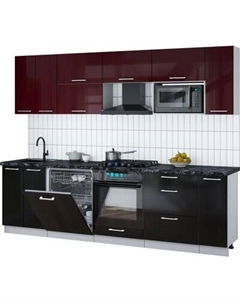 Кухонный гарнитур Интерлиния Мила Gloss 2.7-ПМ2