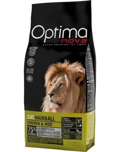 Сухой корм для кошек Optimanova Adult Hairball Chicken & Rice
