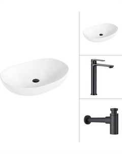 Умывальник со смесителем Lauter 21502 + Moon 21СК8691BS с сифоном 21635B