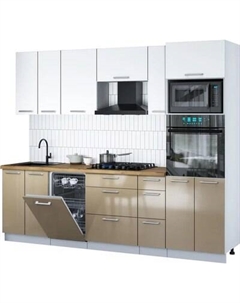 Кухонный гарнитур Интерлиния Мила Gloss 2.55-ПМ3