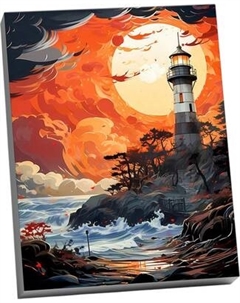 Картина по номерам Молли Маяк На Закате / HR0634 Molli