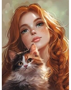 Набор алмазной вышивки Феникс+ Рыженькая с кошечкой / 70815 Feniks