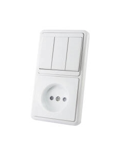 Блок выключатель+розетка TDM SQ1813-0006 Tdm