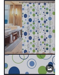 Шторка для ванной Круги на белом фоне A8811 Fashun