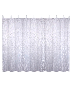 Шторка для ванной с 3D эффектом (перья белого дракона) A8758 Fashun