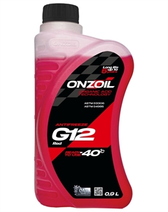 Антифриз Аntifreeze G12 Red 0,9 л Onzoil