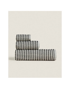 Текстурированное хлопчатобумажное банное полотенце Zara home